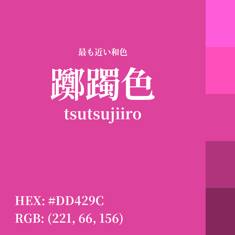 #DD429C : 最も近い和色「躑躅色 (tsutsujiiro)」