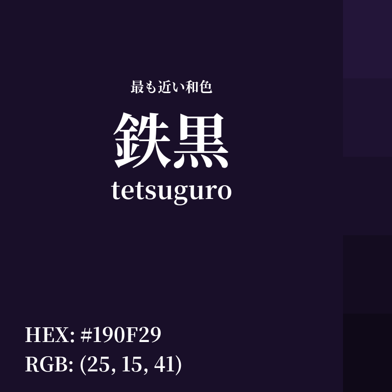 #190F29 : 最も近い和色「鉄黒 (tetsuguro)」
