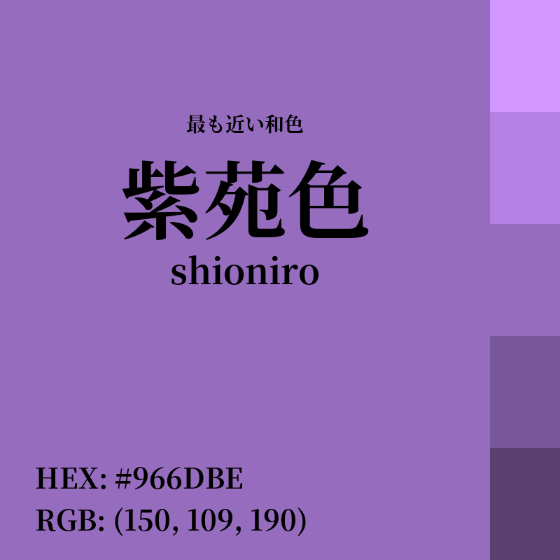 #966DBE : 最も近い和色「紫苑色 (shioniro)」