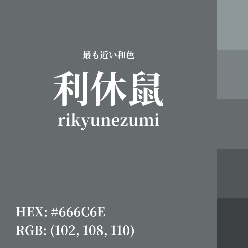 #666C6E : 最も近い和色「利休鼠 (rikyunezumi)」