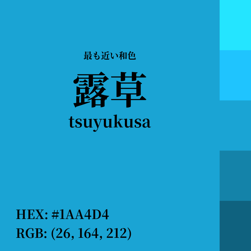 #1AA4D4 : 最も近い和色「露草 (tsuyukusa)」