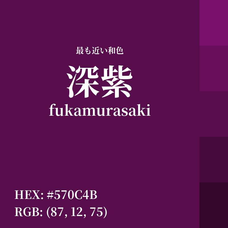 #570C4B : 最も近い和色「深紫 (fukamurasaki)」