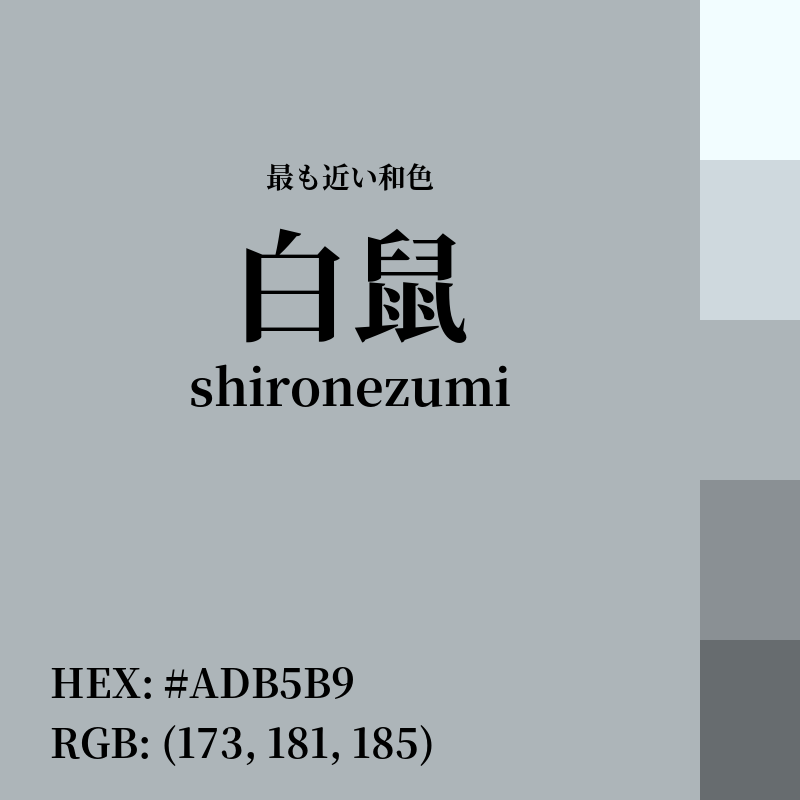 #ADB5B9 : 最も近い和色「白鼠 (shironezumi)」