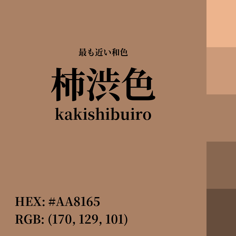 #AA8165 : 最も近い和色「柿渋色 (kakishibuiro)」