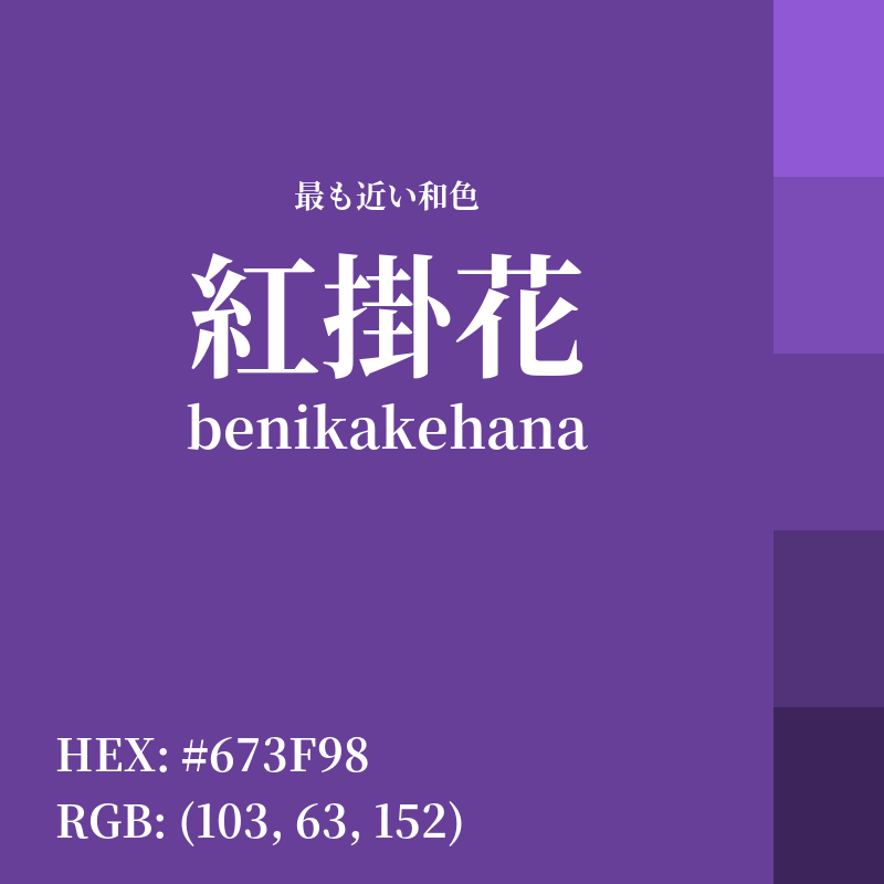 #673F98 : 最も近い和色「紅掛花 (benikakehana)」