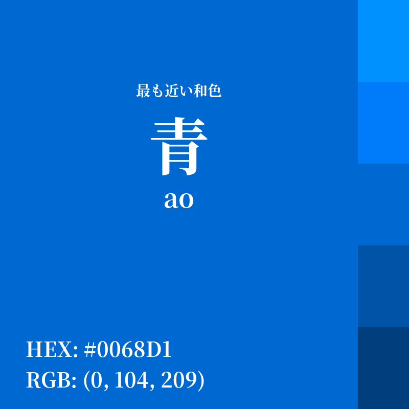 #0068D1 : 最も近い和色「青 (ao)」