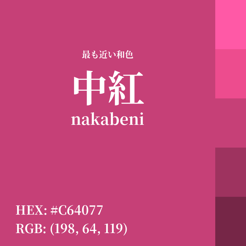 #C64077 : 最も近い和色「中紅 (nakabeni)」