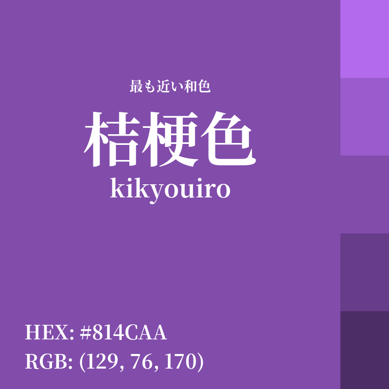 #814CAA : 最も近い和色「桔梗色 (kikyouiro)」