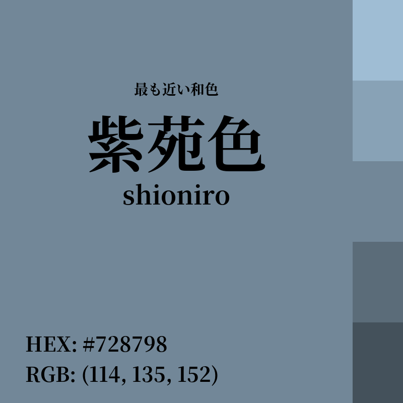 #728798 : 最も近い和色「紫苑色 (shioniro)」