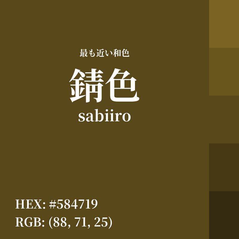 #584719 : 最も近い和色「錆色 (sabiiro)」