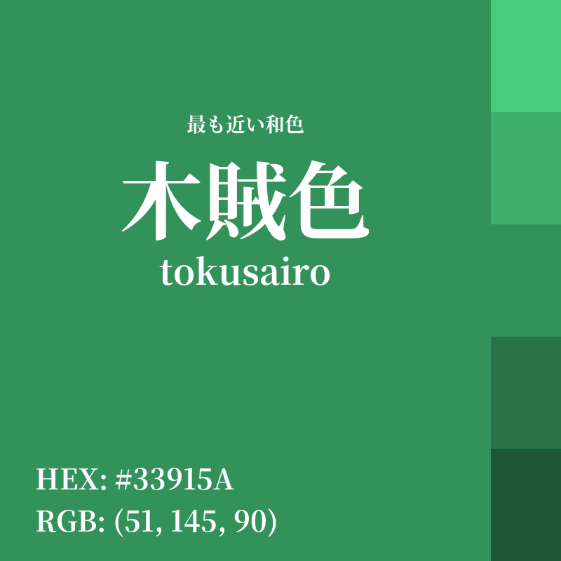 #33915A : 最も近い和色「木賊色 (tokusairo)」