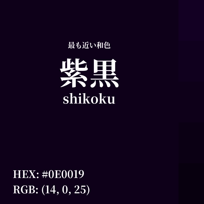 #0E0019 : 最も近い和色「紫黒 (shikoku)」