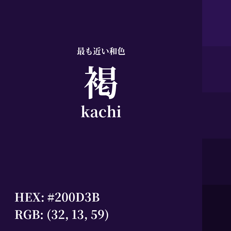 #200D3B : 最も近い和色「褐 (kachi)」