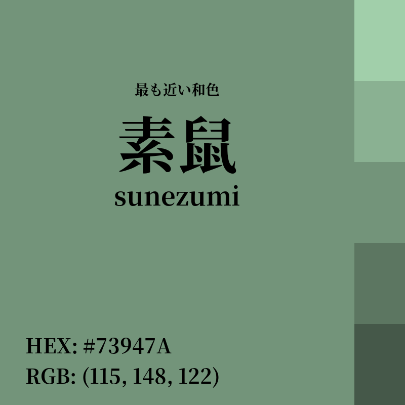 #73947A : 最も近い和色「素鼠 (sunezumi)」