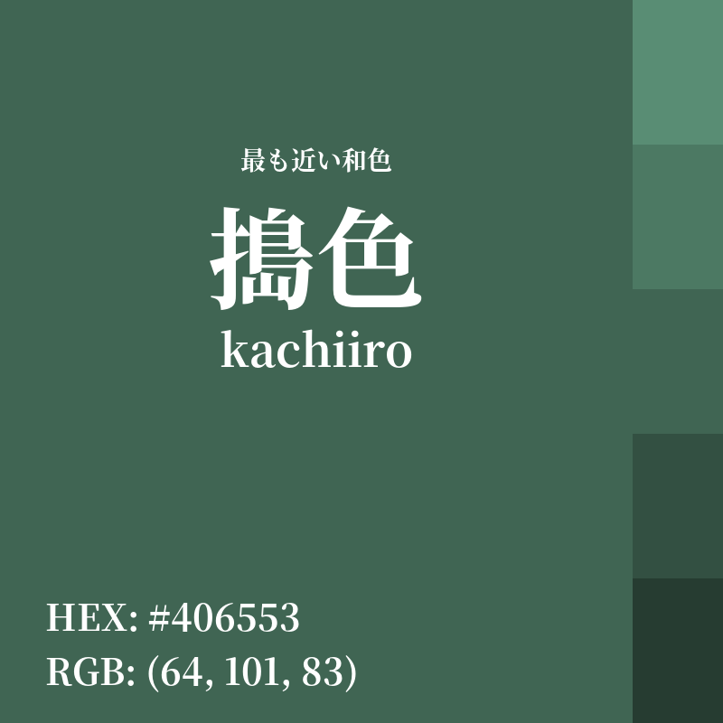 #406553 : 最も近い和色「搗色 (kachiiro)」