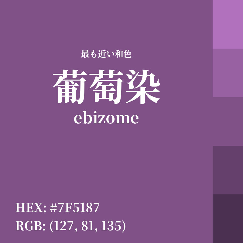 #7F5187 : 最も近い和色「葡萄染 (ebizome)」