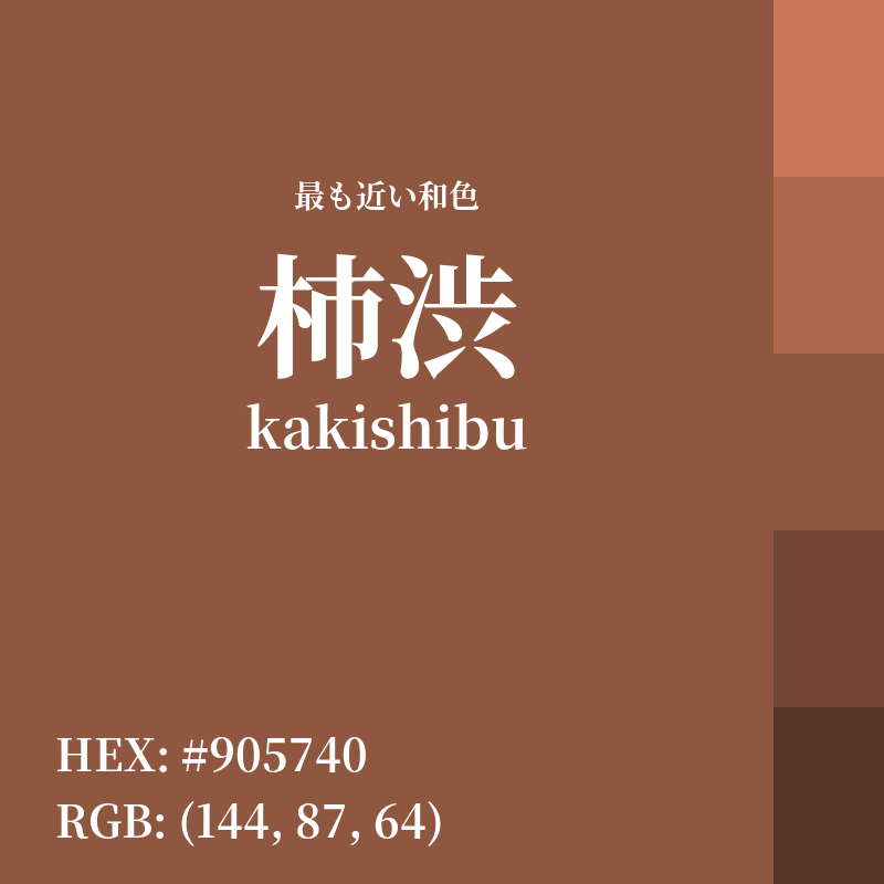#905740 : 最も近い和色「柿渋 (kakishibu)」