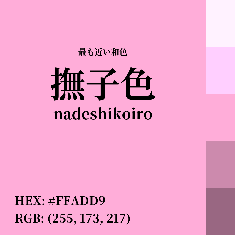 #FFADD9 : 最も近い和色「撫子色 (nadeshikoiro)」