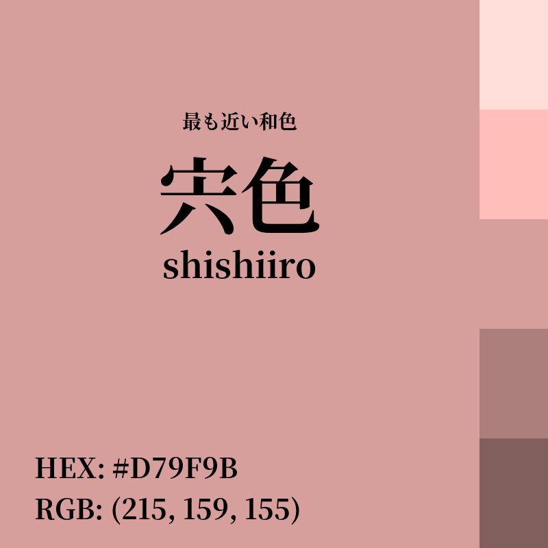 #D79F9B : 最も近い和色「宍色 (shishiiro)」