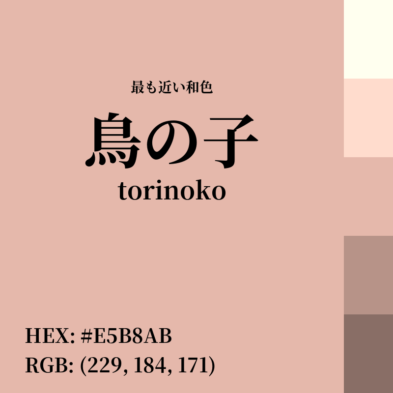 #E5B8AB : 最も近い和色「鳥の子 (torinoko)」