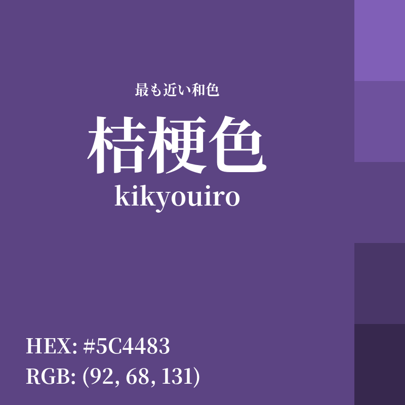 #5C4483 : 最も近い和色「桔梗色 (kikyouiro)」