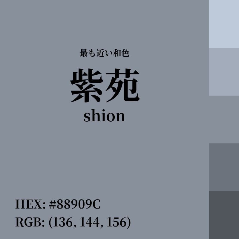#88909C : 最も近い和色「紫苑 (shion)」