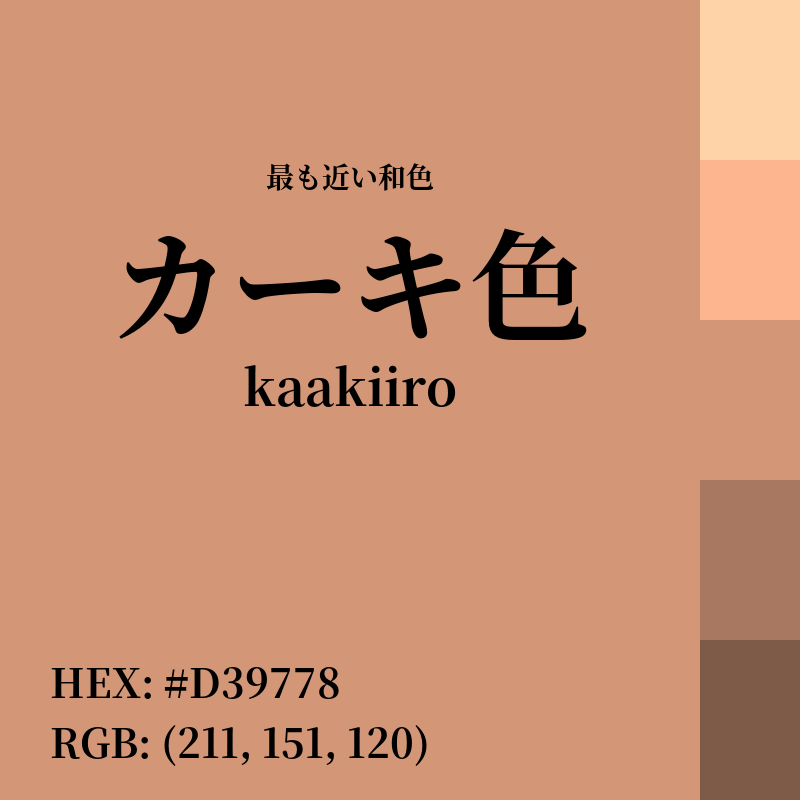 #D39778 : 最も近い和色「カーキ色 (kaakiiro)」