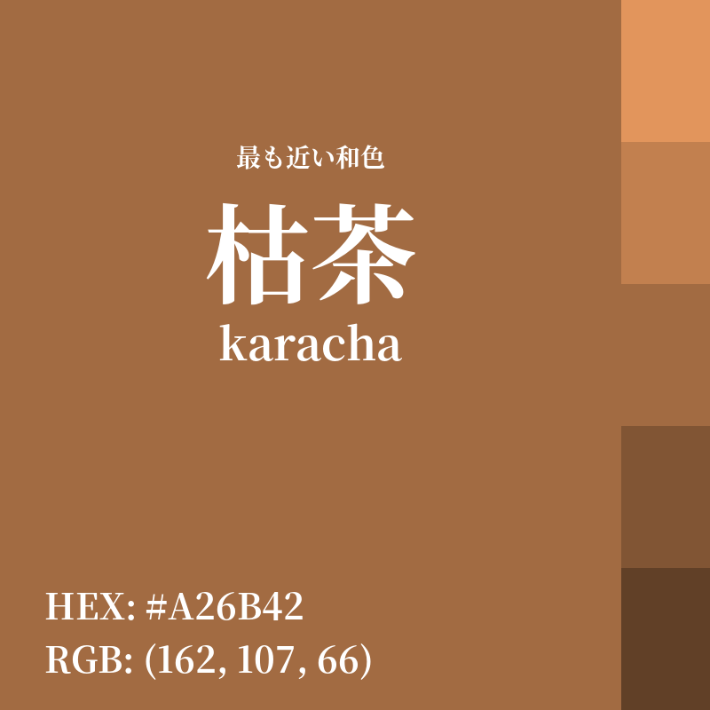 #A26B42 : 最も近い和色「枯茶 (karacha)」
