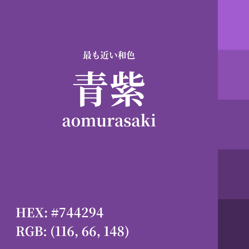 #744294 : 最も近い和色「青紫 (aomurasaki)」
