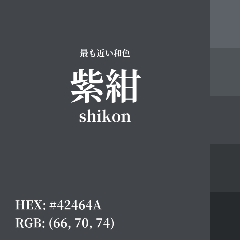 #42464A : 最も近い和色「紫紺 (shikon)」
