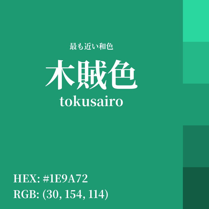 #1E9A72 : 最も近い和色「木賊色 (tokusairo)」