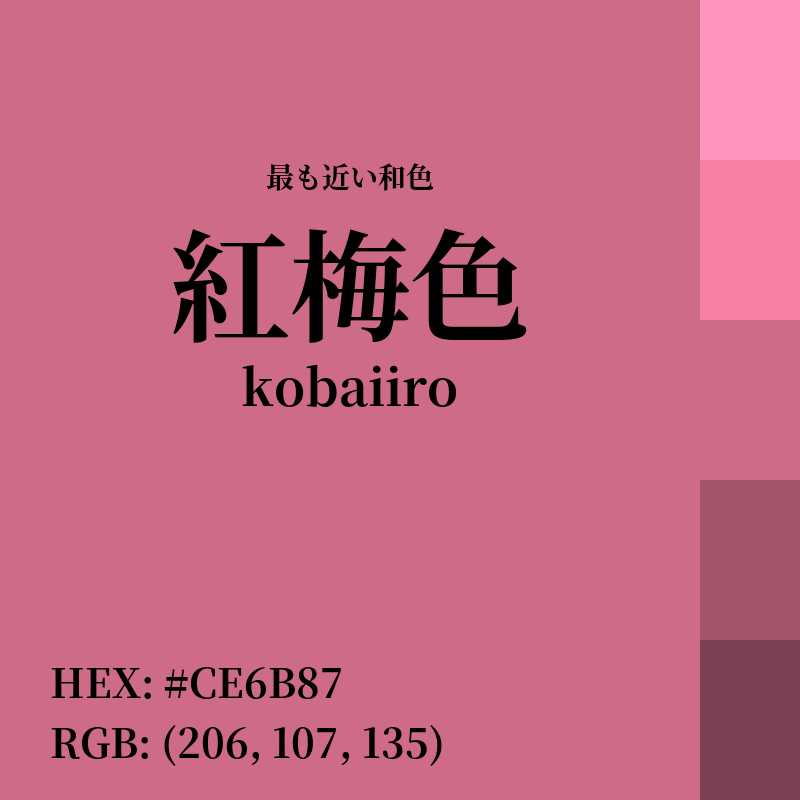 #CE6B87 : 最も近い和色「紅梅色 (kobaiiro)」
