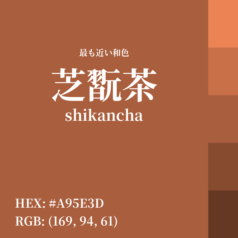 #A95E3D : 最も近い和色「芝翫茶 (shikancha)」